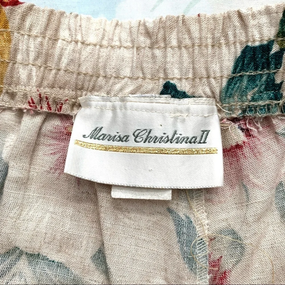 Vintage Floral Linen Blend Shorts - Picture 4 of 7